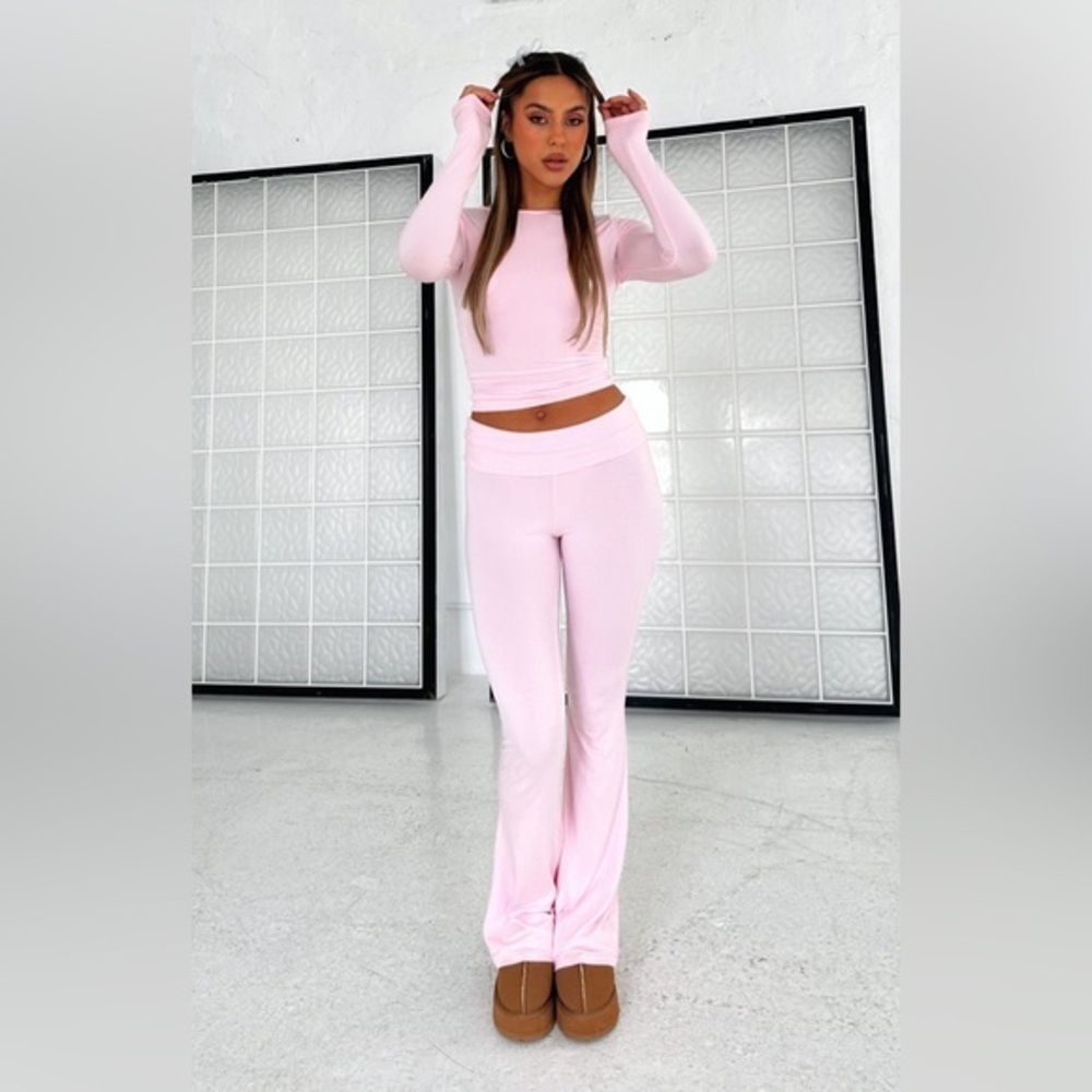White Fox Don't You Worry Pants Baby Pink